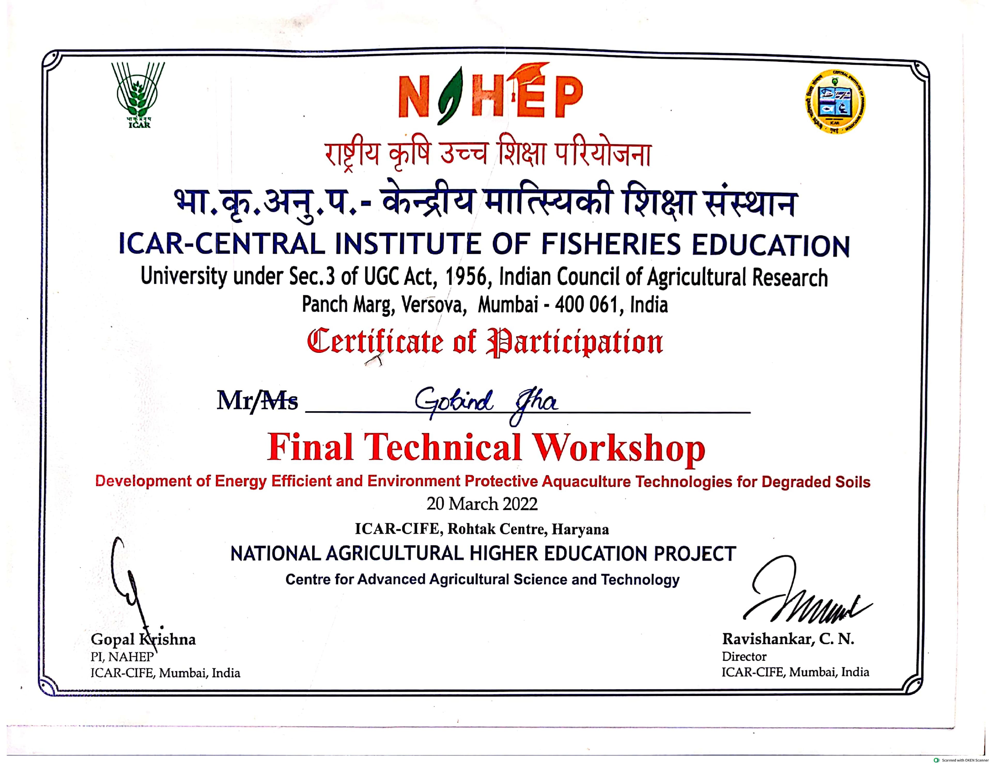 Final Technical Workshop